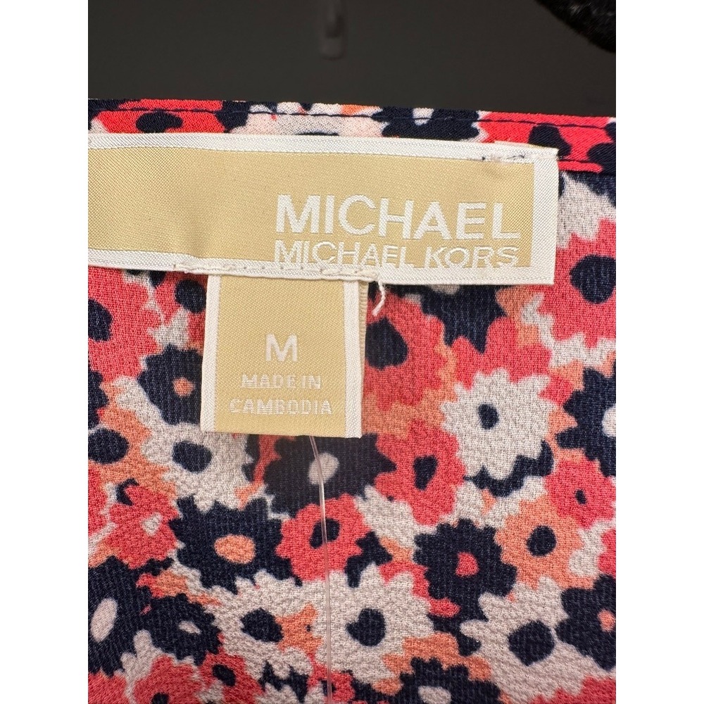 Michael Kors Floral Print Smocked Waist 3/4 Sleeve Blouse Top. NWT - Picture 5 of 10